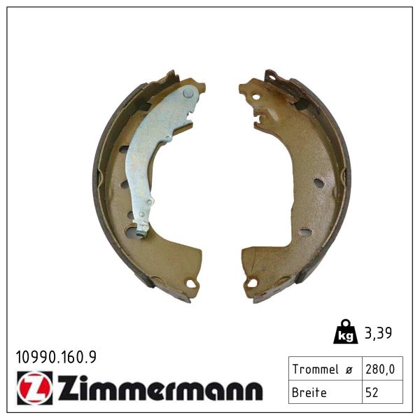 ZIMMERMANN Bremsebakkesæt 109901609 bagaksel for FORD VAG