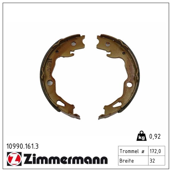ZIMMERMANN Bremsebakkesæt 109901613 bagaksel for NISSAN RENAULT