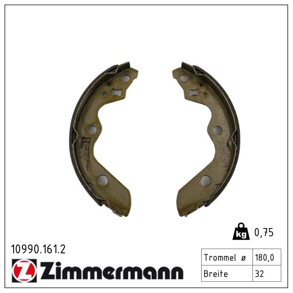 ZIMMERMANN Bremsebakkesæt 109901612 bagaksel for SUZUKI