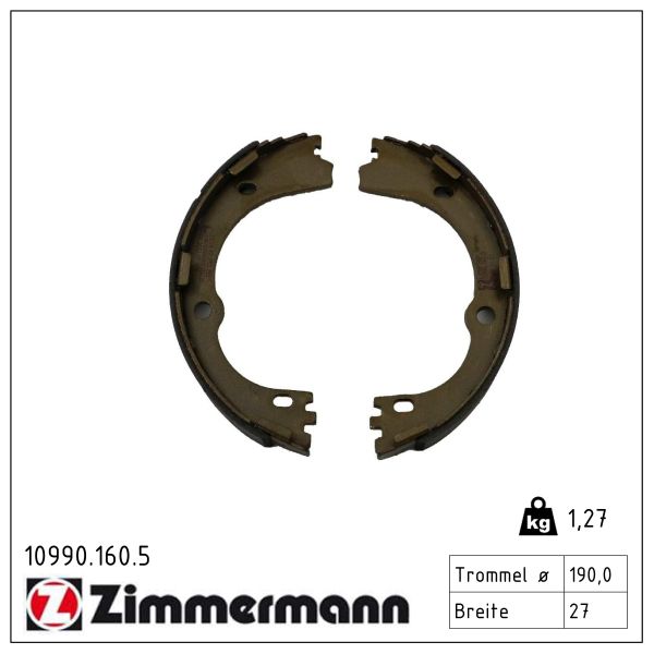 ZIMMERMANN Bremsebakkesæt 109901605 bagaksel for HYUNDAI