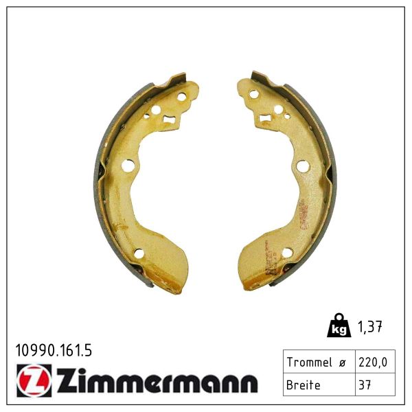 ZIMMERMANN Bremsebakkesæt 109901615 bagaksel for SUZUKI TOYOTA