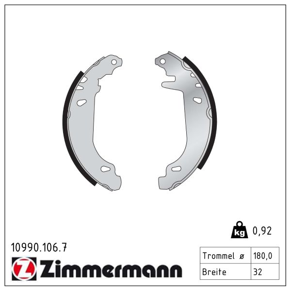 ZIMMERMANN Bremsebakkesæt 109901067 bagaksel for CITROËN/PEUGEOT