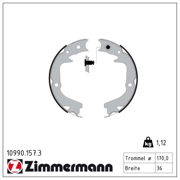 ZIMMERMANN Bremsebakkesæt, parkeringsbremse 109901573 bagaksel for SUBARU