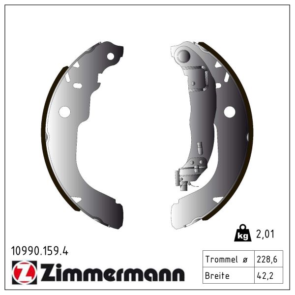 ZIMMERMANN Bremsebakkesæt 109901594 bagaksel for CITROËN/PEUGEOT